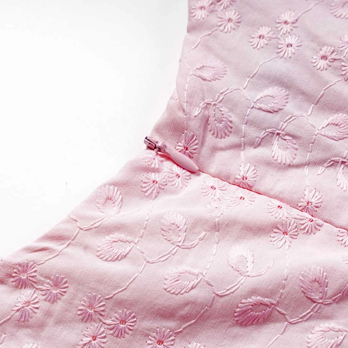 Παιδικό φόρεμα Εβίτα για κορίτσια  Rose ροζ μοντέρνο βολάν βόλτα καλοκαιρινό αέρινο ετών casual online (9)