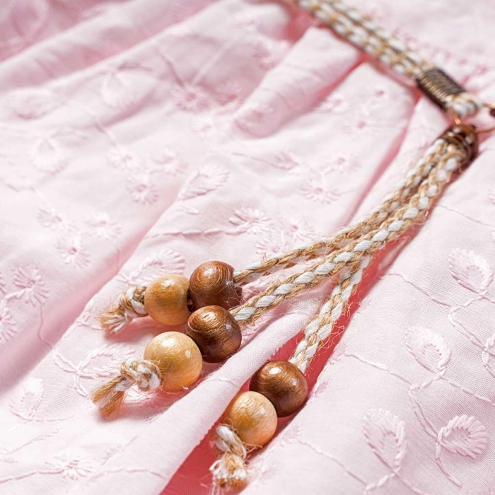 Παιδικό φόρεμα Εβίτα για κορίτσια  Rose ροζ μοντέρνο βολάν βόλτα καλοκαιρινό αέρινο ετών casual online (11)