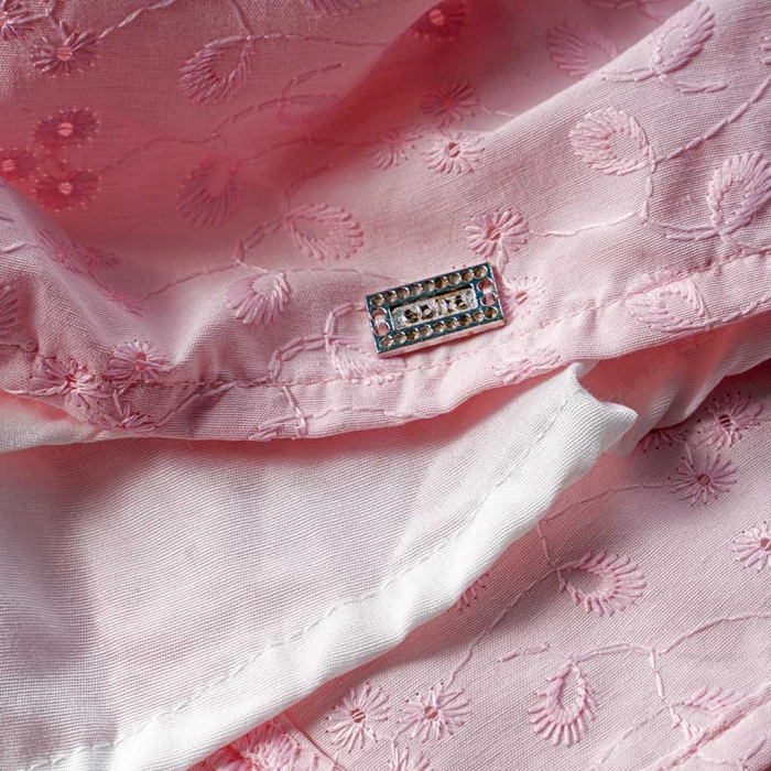 Παιδικό φόρεμα Εβίτα για κορίτσια  Rose ροζ μοντέρνο βολάν βόλτα καλοκαιρινό αέρινο ετών casual online (12)