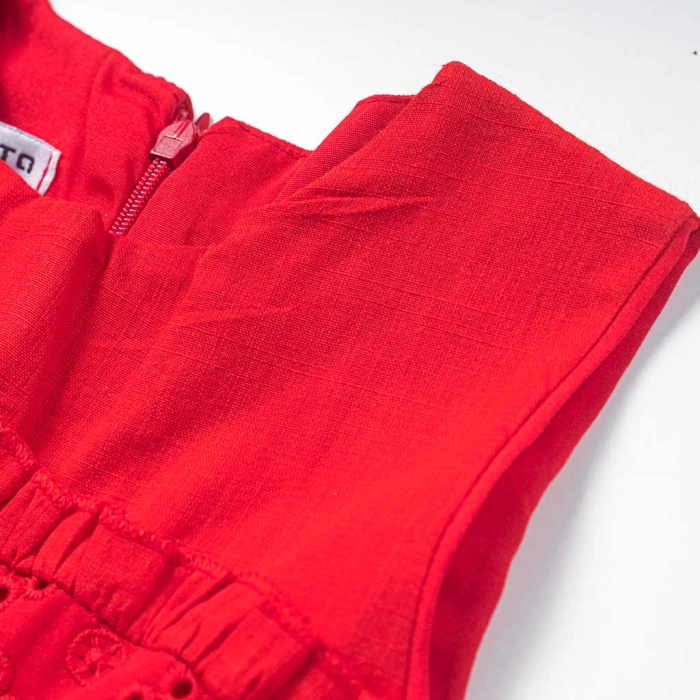 Παιδικό φόρεμα Εβίτα για κορίτσια Poppy κόκκινο μοντέρνο βόλτα καλοκαιρινό ετών casual online (12)