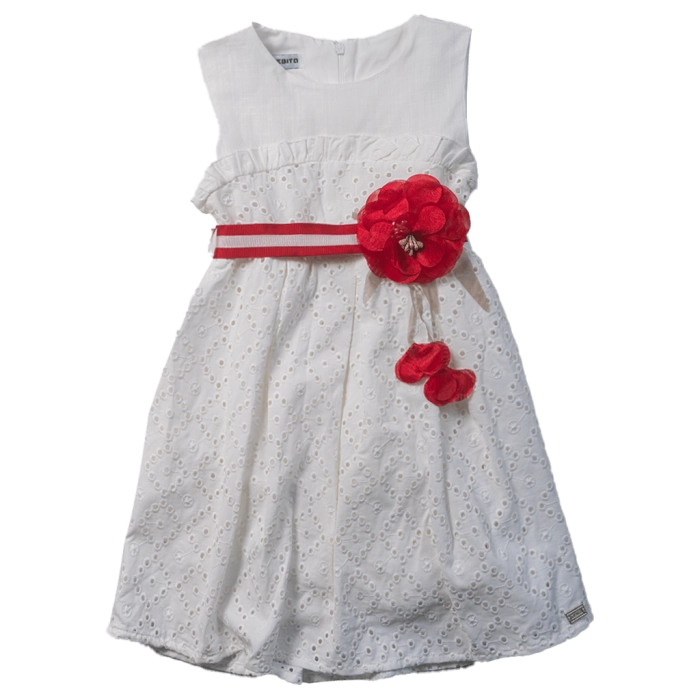 Παιδικό φόρεμα Εβίτα για κορίτσια  Dalia άσπρο μοντέρνο εμπριμέ βόλτα καλοκαιρινό αέρινο ετών casual online (5)