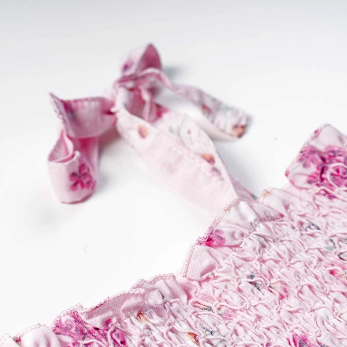 Παιδικό φόρεμα Εβίτα για κορίτσια  Rosalia ροζ μοντέρνο λουλούδια φλοράλ βόλτα καλοκαιρινό αέρινο ετών casual online (15)