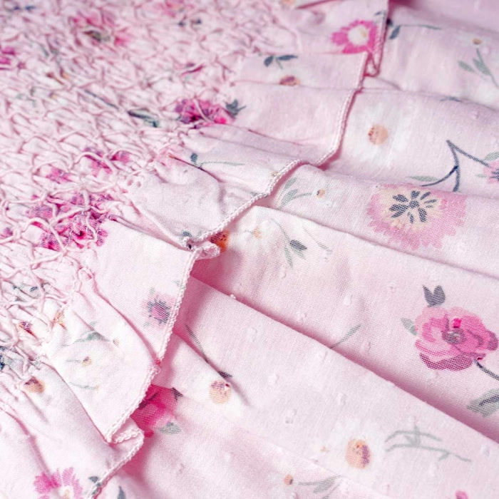 Παιδικό φόρεμα Εβίτα για κορίτσια  Rosalia ροζ μοντέρνο λουλούδια φλοράλ βόλτα καλοκαιρινό αέρινο ετών casual online (17)