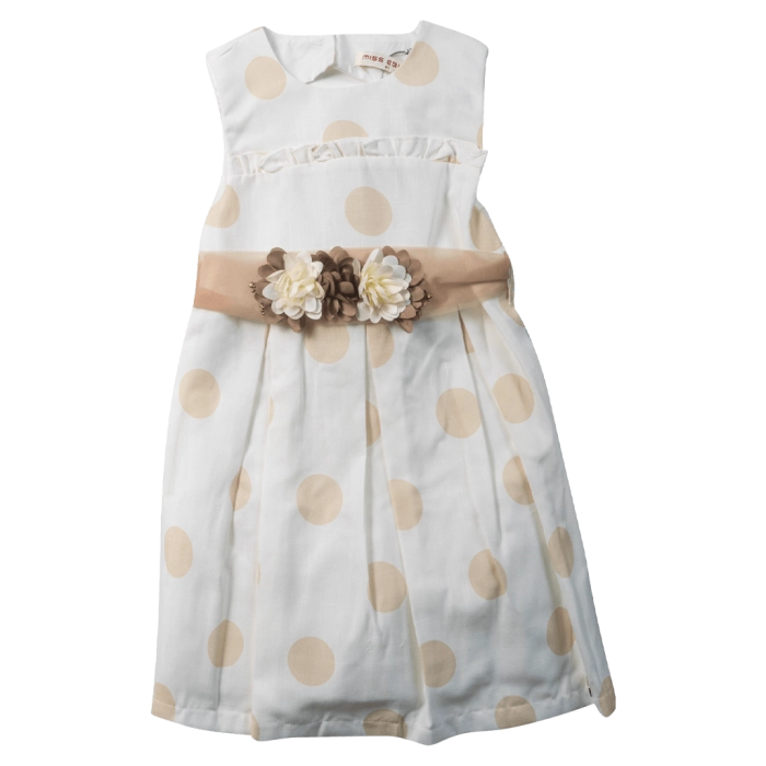 Παιδικό φόρεμα Εβίτα για κορίτσια Elisa άσπρο μοντέρνο εμπριμέ πουά βόλτα καλοκαιρινό ετών casual online (12)