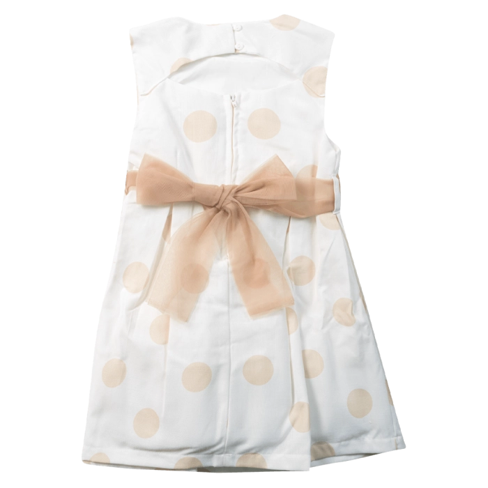 Παιδικό φόρεμα Εβίτα για κορίτσια Elisa άσπρο μοντέρνο εμπριμέ πουά βόλτα καλοκαιρινό ετών casual online (13)