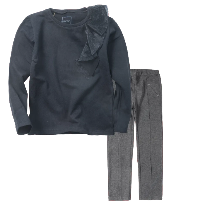 Παιδική μπλούζα Εβίτα για κορίτσια Lilith μαύρο casual online βόλτα ετών χειμωνιάτικη ζεστή άνετη βόλτα  (1) | Παιδικό κολάν Mayoral για κορίτστια Grey Skies γκρί άνετο καθημερινό ελαστικό βόλτα ετών online1 