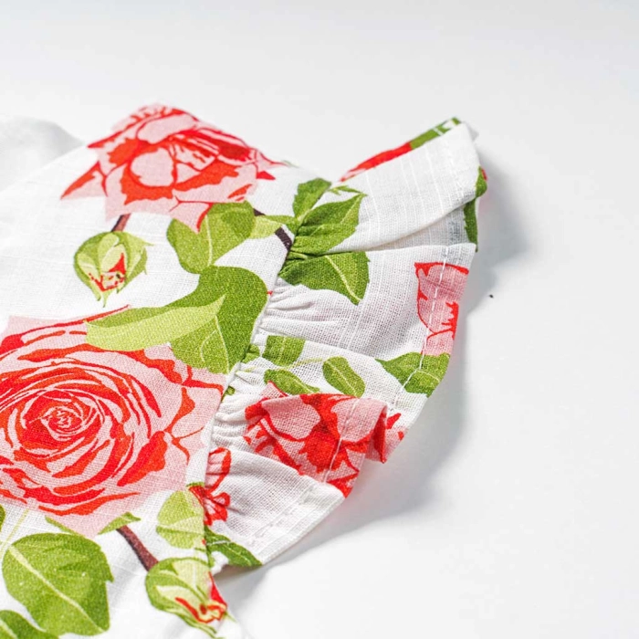 Παιδικό φόρεμα Εβίτα για κορίτσια  Rose Rojo άσπρο μοντέρνο βόλτα λουλούδια φλοράλ καλοκαιρινό αέρινο ετών casual online (13)