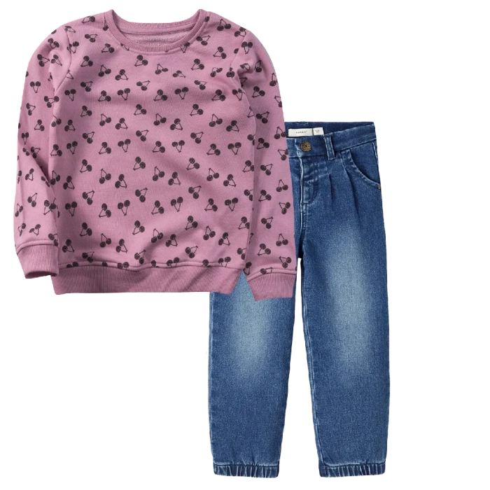 Παιδική μπλούζα Losan για κορίτσια Cherries ροζ καθημερινά κοριτσίστικα online  (1) | Παιδικό παντελόνι τζιν name it για κορίτσια regular round μπλε jean κοριτσίστικα με λάστιχο online 