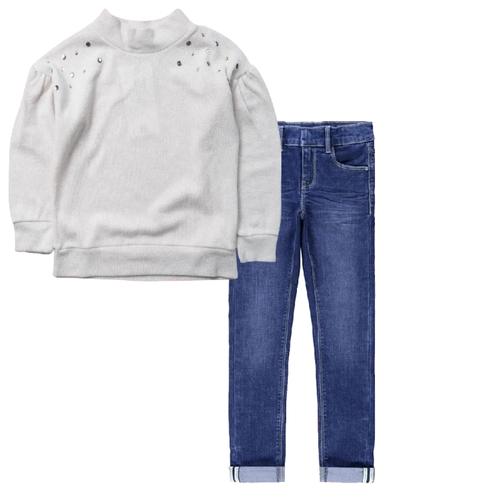 Παιδική μπλούζα Serafino για κορίτσια Royal μπεζ πλεκτή χειμωνιάτικη ζεστή βόλτα ετών online (1) |  