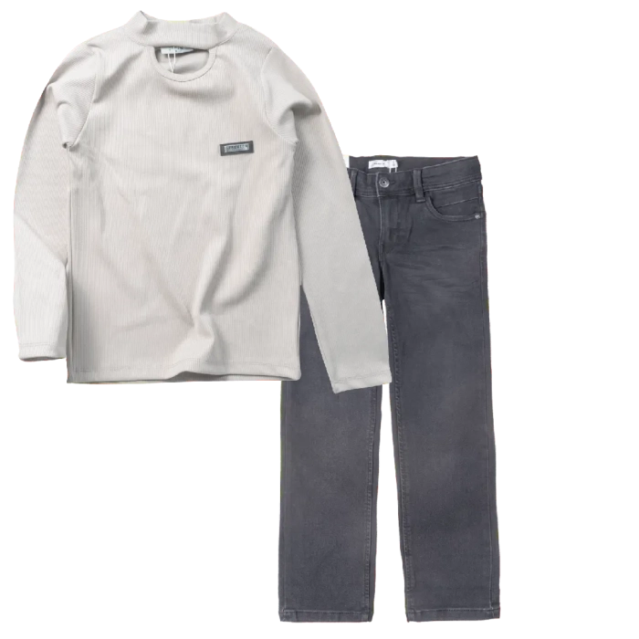 Παιδική μπλούζα Εβίτα για κορίτσια Τiffany μπεζ online casual σχολείο βόλτα λεπτή ανοιξιάτικη φθινοπωρινή άνετη βόλτα ετών (1) | Παιδικό παντελόνι Name It για αγόρια Slim Jean μαύρο καθημερινό εποχιακό τζιν για αγοράκια ετών online2 