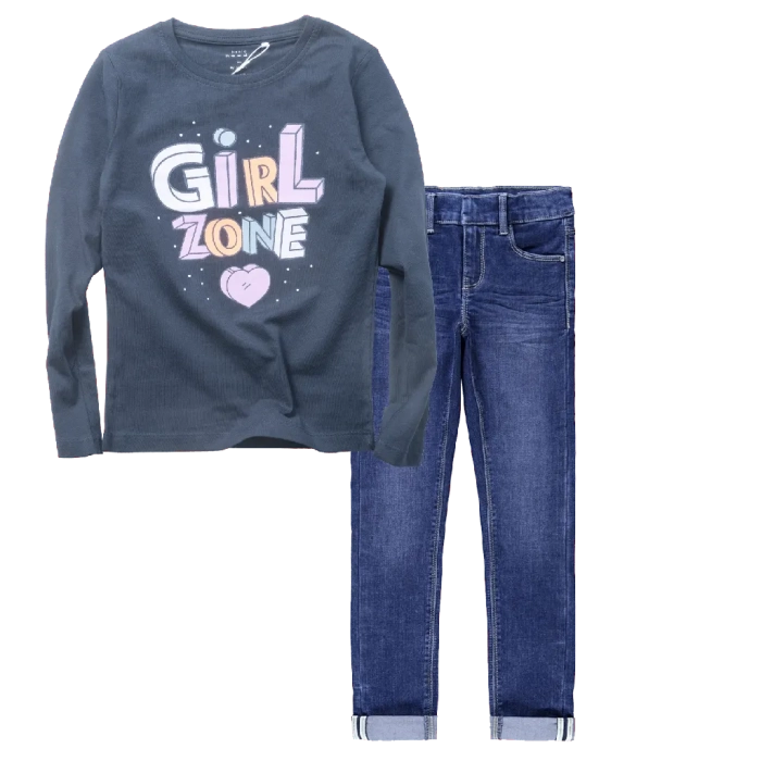 Παιδική μπλόυζα Name it για κορίτσια Girlzone μπλε μοντέρνο κοριτσίστικο λεπτή μπλούζα καθημερινή ετών online (1) |  
