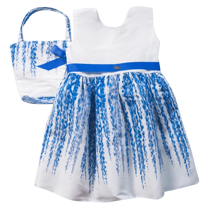 Παιδικό φόρεμα Εβίτα για κορίτσια Athena άσπρο μοντέρνο εμπριμέ βόλτα καλοκαιρινό ετών casual online (8)