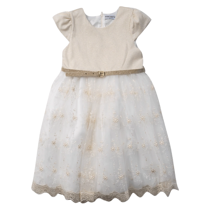 Παιδικό φόρεμα Εβίτα για κορίτσια  Simone μπεζ μοντέρνο δαντέλα βόλτα καλοκαιρινό ετών casual online (9)