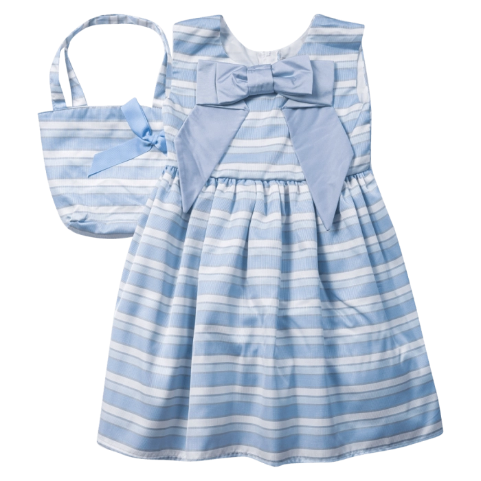 Παιδικό φόρεμα Εβίτα για κορίτσια  Marina γαλάζιο μοντέρνο εμπριμέ βόλτα καλοκαιρινό αέρινο ετών casual online (5)