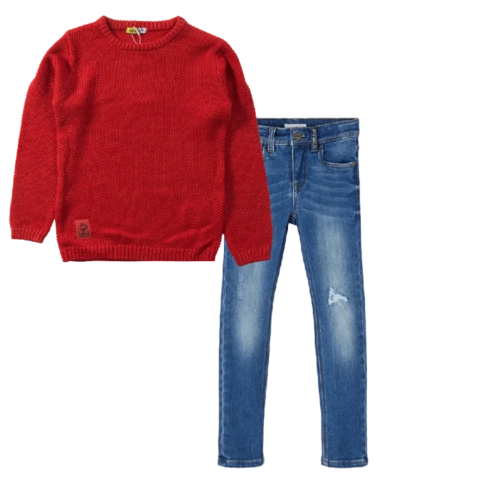Παιδική μπλούζα Losan για αγόρια Grand κόκκινo καθημερινα΄αγορίστικα online (1) | Παιδικό παντελόνι Name It για αγόρια Ball μπλέ τζιν καθημερινά εποχιακά ετών επώνυμα online (1) 