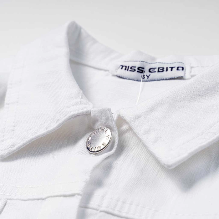 Παιδικό μπουφάν Εβίτα για κορίτσια Heart άσπρο τζιν καθημερινό βόλτα ανοιξιάτικο κοντό ετών casual crop jean online (2)