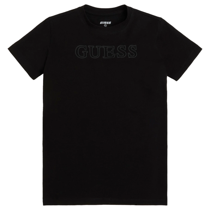 Παιδική μπλούζα Guess για αγόρια Armor μαύρο επώνυμη καλοκαιρινή μακό άνετη ετών online (2)