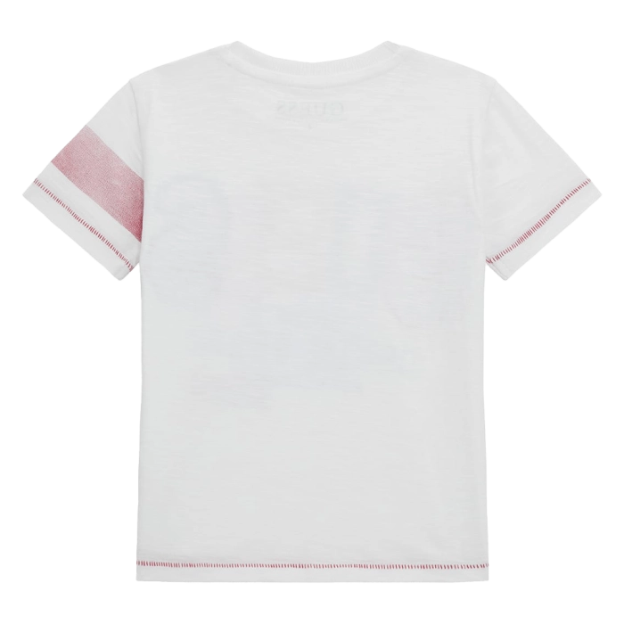 Παιδική μπλούζα Guess για αγόρια Authentic άσπρο επώνυμη καλοκαιρινή μακό άνετη ετών online (2)