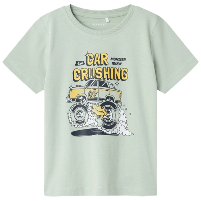 Παιδική μπλούζα Name it για αγόρια Car crashing φυστικί σχολείο καθημερινό βαμβακερό μακό καλοκαιρινό ετών online (2)