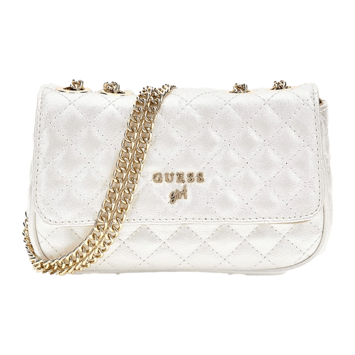 Παιδική τσάντα Guess για κορίτσια Chantelle άσπρο επώνυμη δώρο μοντέρνα χιαστί αλυσίδα καλή ετών online (1)