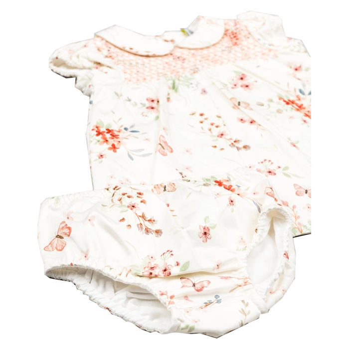 Βρεφικό φόρμεα Losan για κορίτσια Blossom μπεζ μωρό βόλτα καλό με βρακάκι επώνυμο καλοκαιρινό μηνών online (1)