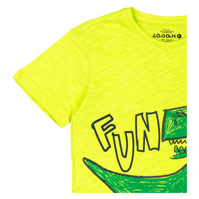 Παιδική μπλούζα Losan για αγόρια Fun Dino λαχανί καθημερινή καλοκαιρινή μακό βαμβακερή ετών online δεινόσαυρος (4)