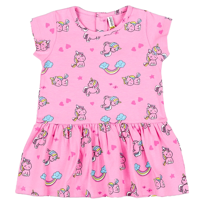 Παιδικό φόρεμα Losan για κορίτσια  unicorn paradise ροζ καθημερινό καλοακιρινό κοντομάνικο μακό ετών online (1)