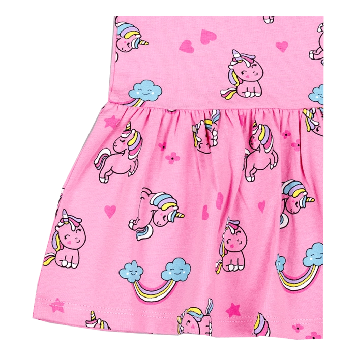 Παιδικό φόρεμα Losan για κορίτσια  unicorn paradise ροζ καθημερινό καλοακιρινό κοντομάνικο μακό ετών online (2)