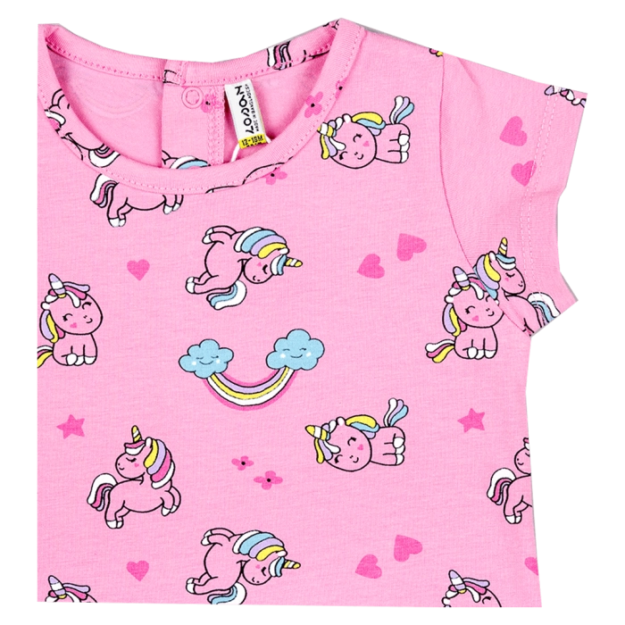 Παιδικό φόρεμα Losan για κορίτσια  unicorn paradise ροζ καθημερινό καλοακιρινό κοντομάνικο μακό ετών online (3)