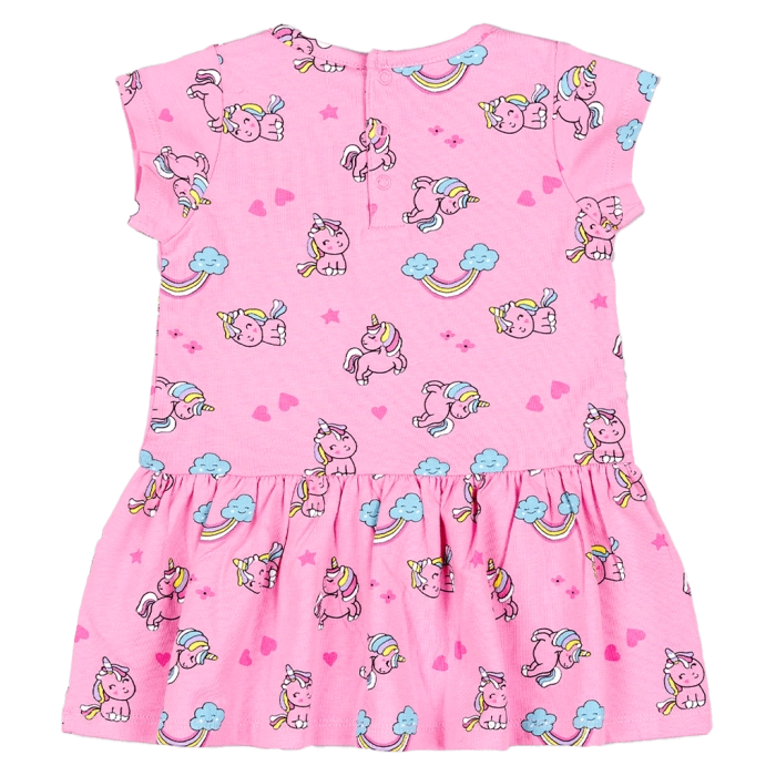 Παιδικό φόρεμα Losan για κορίτσια  unicorn paradise ροζ καθημερινό καλοακιρινό κοντομάνικο μακό ετών online (4)