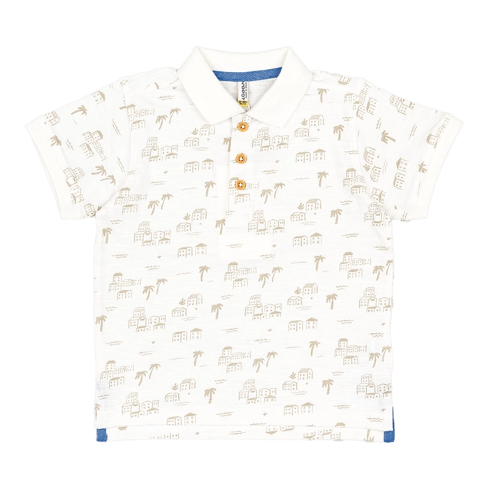 Βρεφική μπλούζα losan για αγόρια Island άσπρο πόλο καθημερινό βόλτα βαμβακερό καλοκαιρινό μηνών polo online  (2)