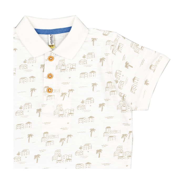 Βρεφική μπλούζα losan για αγόρια Island άσπρο πόλο καθημερινό βόλτα βαμβακερό καλοκαιρινό μηνών polo online  (4)