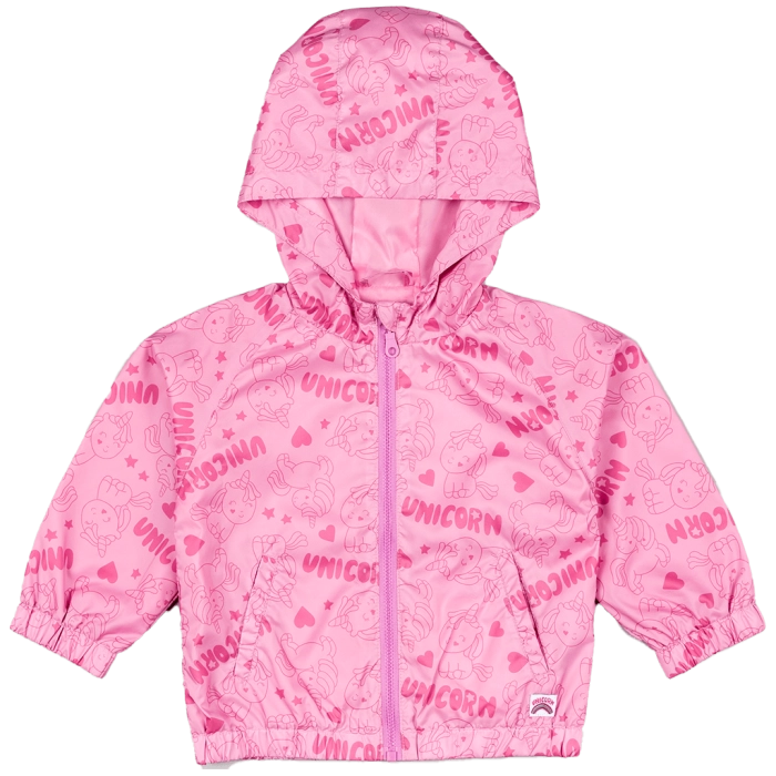 Βρεφικό μπουφάν Losan για κορίτσια Love Unicorners ροζ αντιανεμικό δώρο καθημερινό ανοιξιάτικο μηνών online  (2)