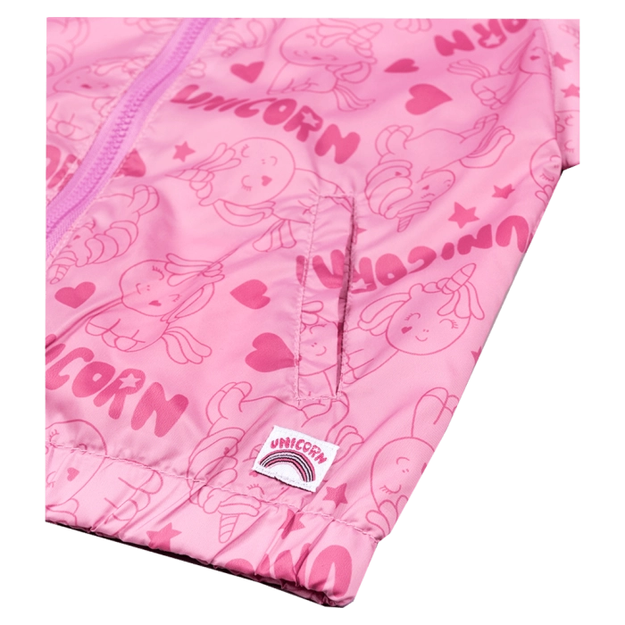 Βρεφικό μπουφάν Losan για κορίτσια Love Unicorners ροζ αντιανεμικό δώρο καθημερινό ανοιξιάτικο μηνών online  (4)