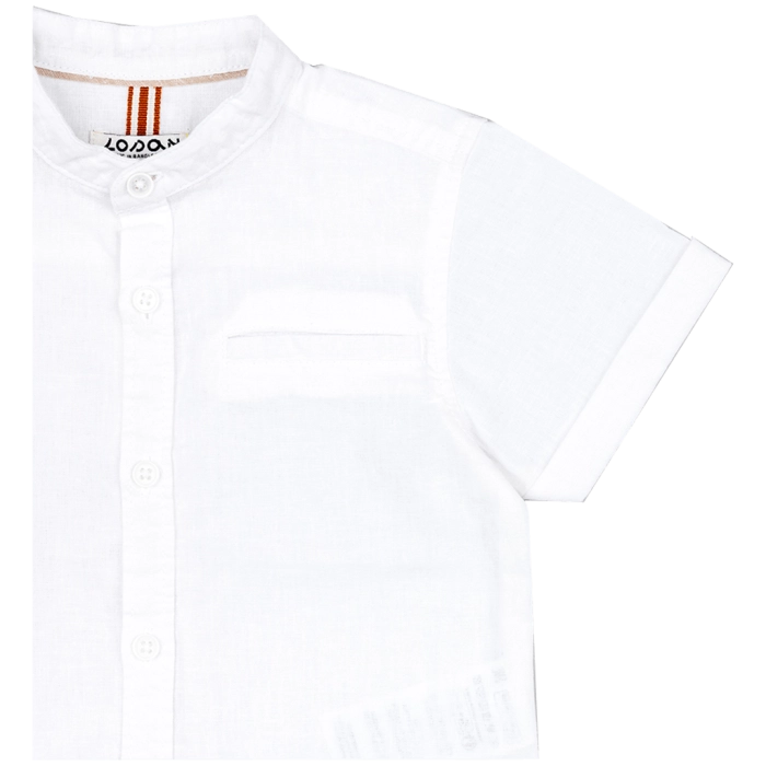 Παιδικό πουκάμισο Losan για αγόρια Mao Curacao άσπρο μάο μοντέρνο χωρίς γιακά λινό γάμο βάφτιση καλοκαιρινό ετών online  (4)