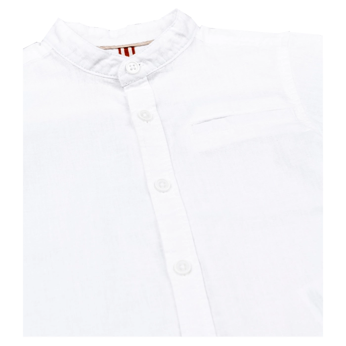 Παιδικό πουκάμισο Losan για αγόρια Mao Curacao άσπρο μάο μοντέρνο χωρίς γιακά λινό γάμο βάφτιση καλοκαιρινό ετών online  (5)
