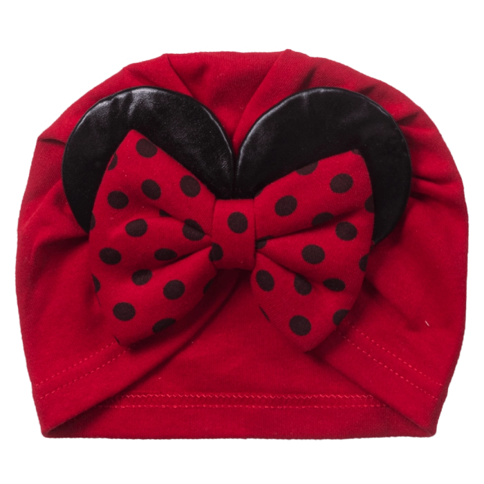 Βρεφικός σκούφος για κορίτσια mini mouse κόκκινο βρεφικά σκουφάκια βαμβακερά για το κεφάλι μηνών νεογέννητα