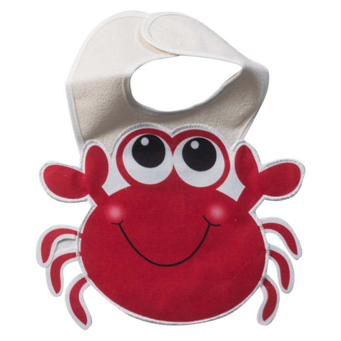 Βρεφική σαλιάρα για αγόρια  little crab άσπρο σαλιάρες για μωρά αδιάβροχες με σκρατς