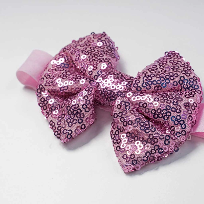 Βρεφική κορδέλα για κορίτσια shinny bow φούξια λαστιχένιες κορδέλες για μωράκια μωρά ελαστικές νεογέννητα1