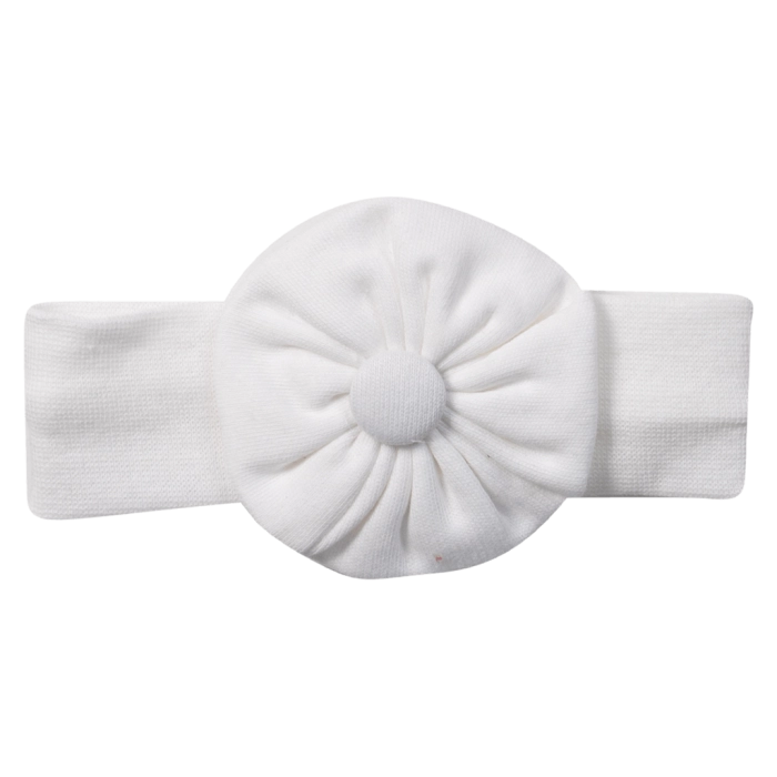 Βρεφική κορδέλα για κορίτσια simple flower άσπρο λαστιχένιες κορδέλες για μωράκια μωρά ελαστικές νεογέννητα
