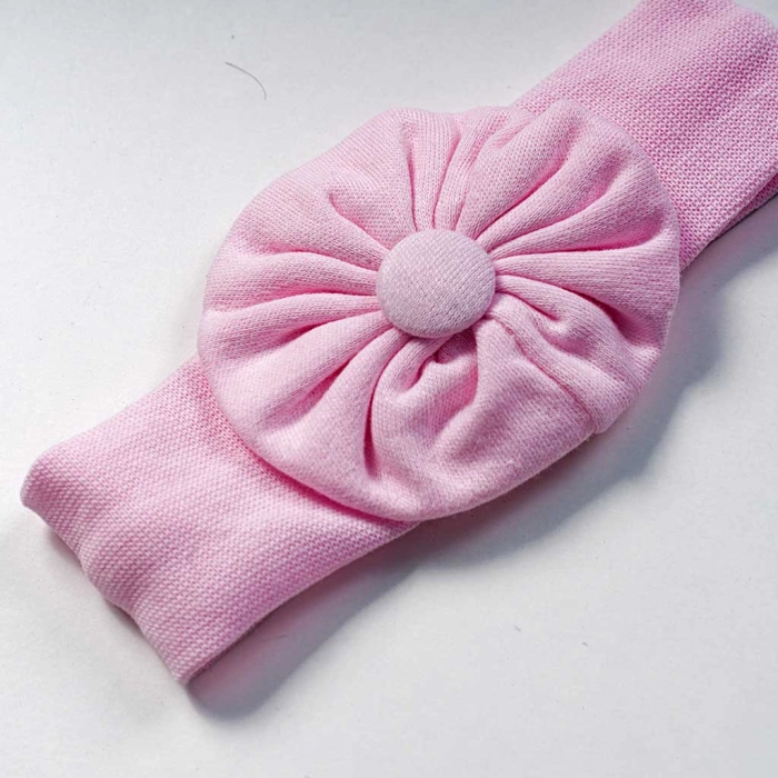Βρεφική κορδέλα για κορίτσια simple flower ροζ λαστιχένιες κορδέλες για μωράκια μωρά ελαστικές νεογέννητα (2)