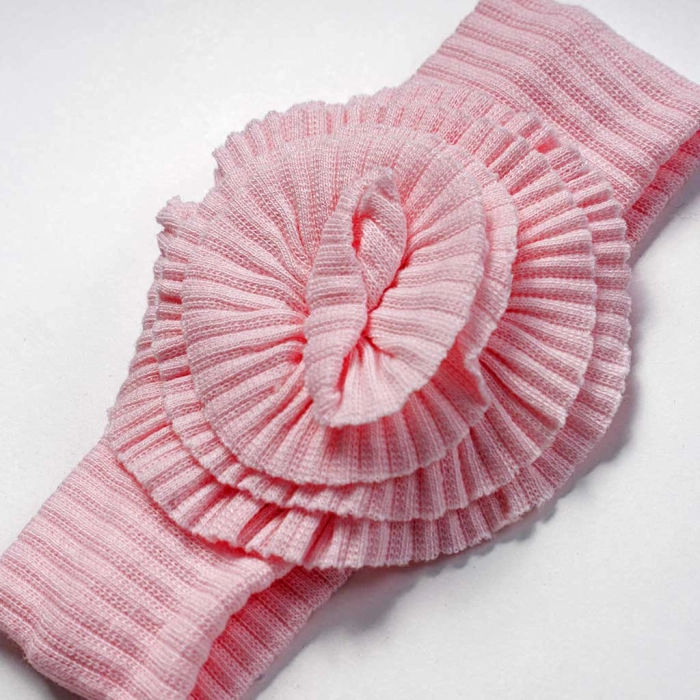 Βρεφική κορδέλα για κορίτσια raffle flower ροζ λαστιχένιες κορδέλες για μωράκια μωρά ελαστικές νεογέννητα (2)