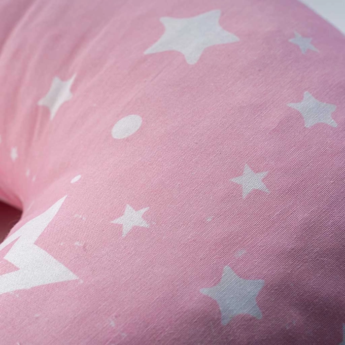βρεφικό μαξιλάρι θηλασμού για κορίτσια stars ροζ  για νεογέννητα μωράκια βαμβακερό μηνών online (1)