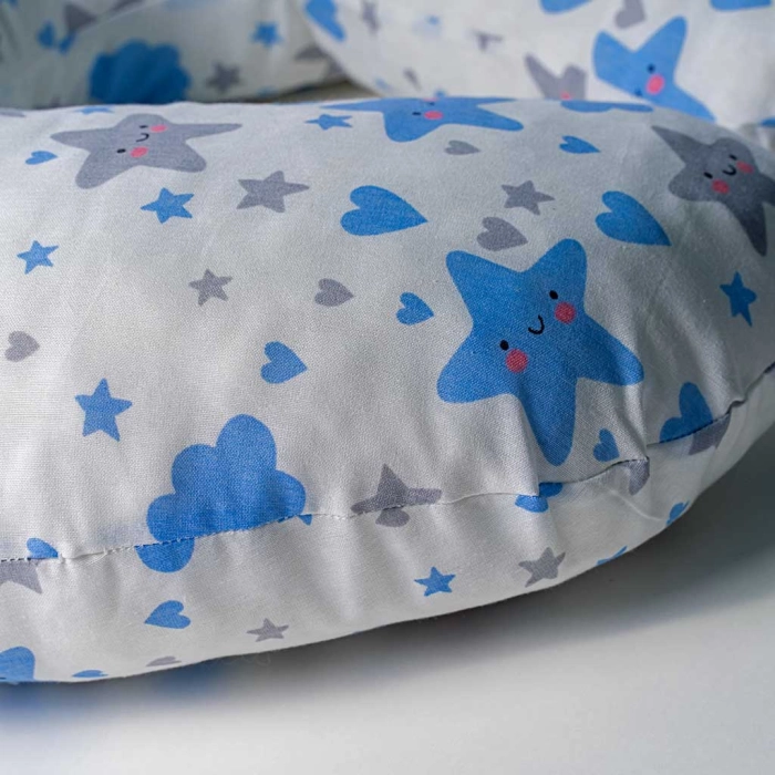 Βρεφικό μαξιλάρι θηλασμού για αγόρια γαλάζιο άσπρο βαμβακερό online  (7)