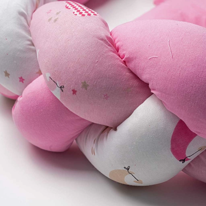 Βρεφική πλεξούδα για κούνια  sleeping star2 ροζ πάντες για κούνια μοντέρνες για μωράκια αγόρια κορίτσια online (5)