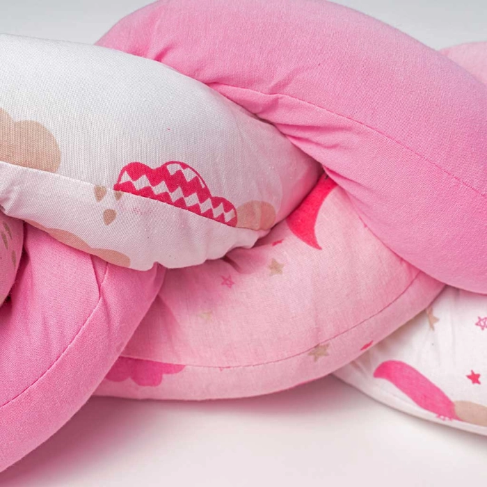 Βρεφική πλεξούδα για κούνια  sleeping star2 ροζ πάντες για κούνια μοντέρνες για μωράκια αγόρια κορίτσια online (4)
