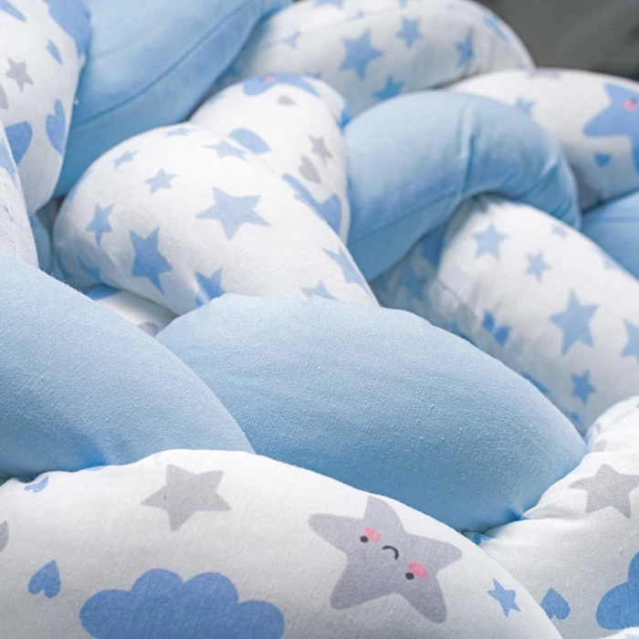 Βρεφική πλεξούδα για κούνια  sleeping star3 γαλάζιο πάντες για κούνια μοντέρνες για μωράκια αγόρια κορίτσια online (1)