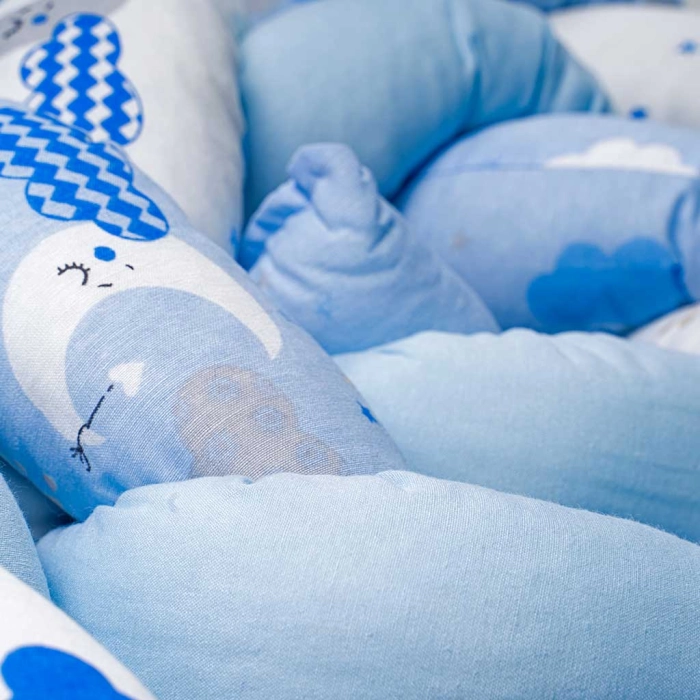 Βρεφική πλεξούδα για κούνια  sleeping star γαλάζιο πάντες για κούνια μοντέρνες για μωράκια αγόρια κορίτσια online (1)