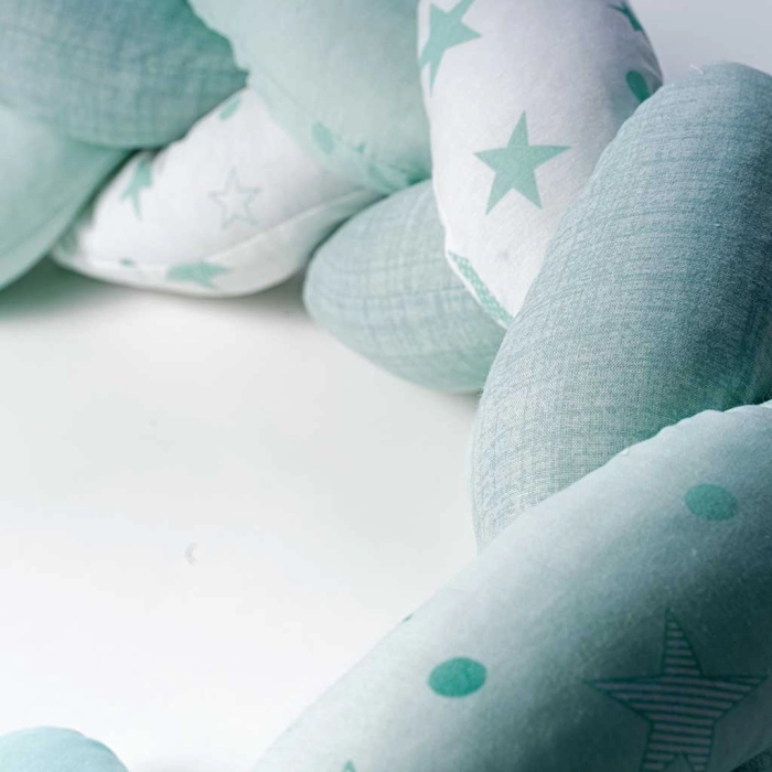 Βρεφική πλεξούδα για κούνια  sleeping moon σιέλ πάντες για κούνια μοντέρνες για μωράκια αγόρια κορίτσια online (1)