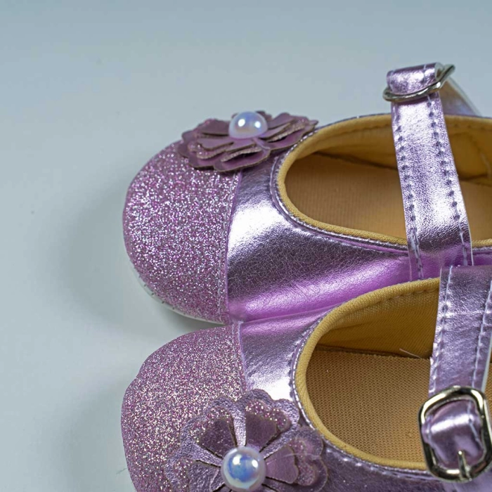 Βρεφικά παπούτσια αγκαλιάς για κορίτσια Glamour μωβ απαλό κοριτσίστικα καλά  μωρά βρέφη 5 μηνων online (3)